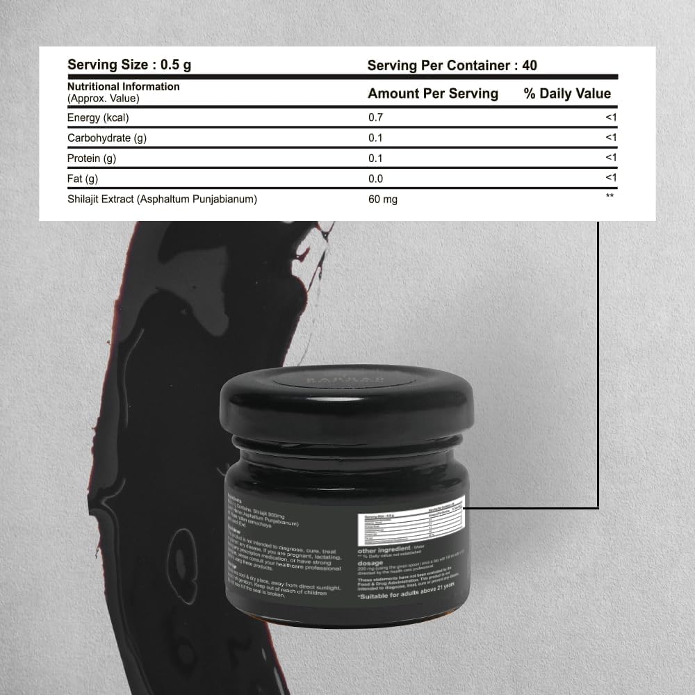 Pure Himalayan Shilajit Resin High Potency for Men & Women | Lab Tested | Gold Grade 100% Pure Shilajit with Fulvic Acid & 85+ Trace Minerals for Energy Boost & Immune Support | 30 Gm