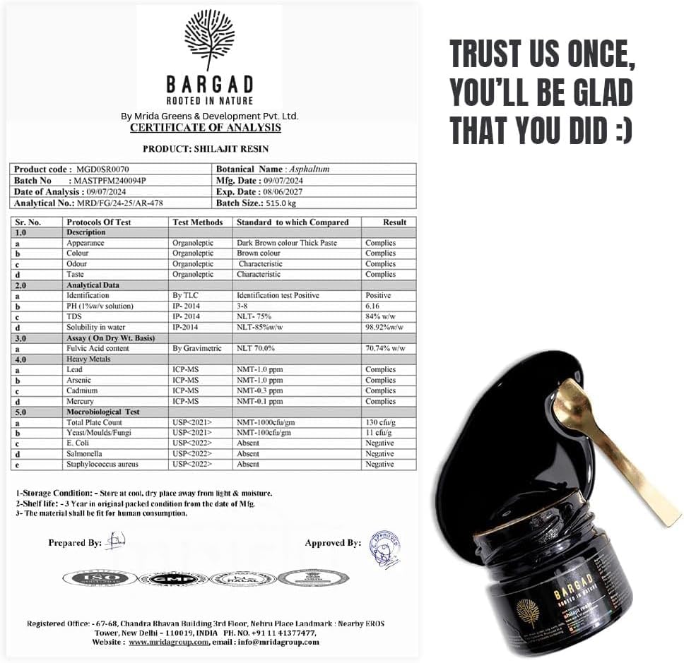 Pure Himalayan Shilajit Resin High Potency for Men & Women