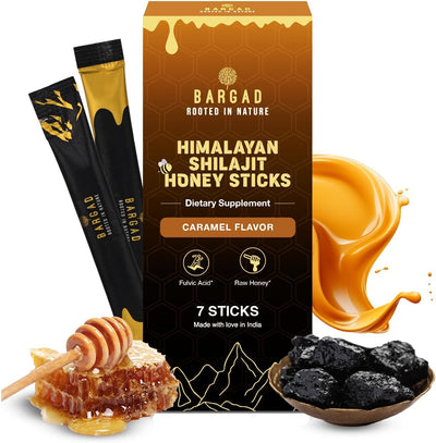 Pure Himalayan Shilajit Sticks with Organic Honey & Caramel (7 Count)