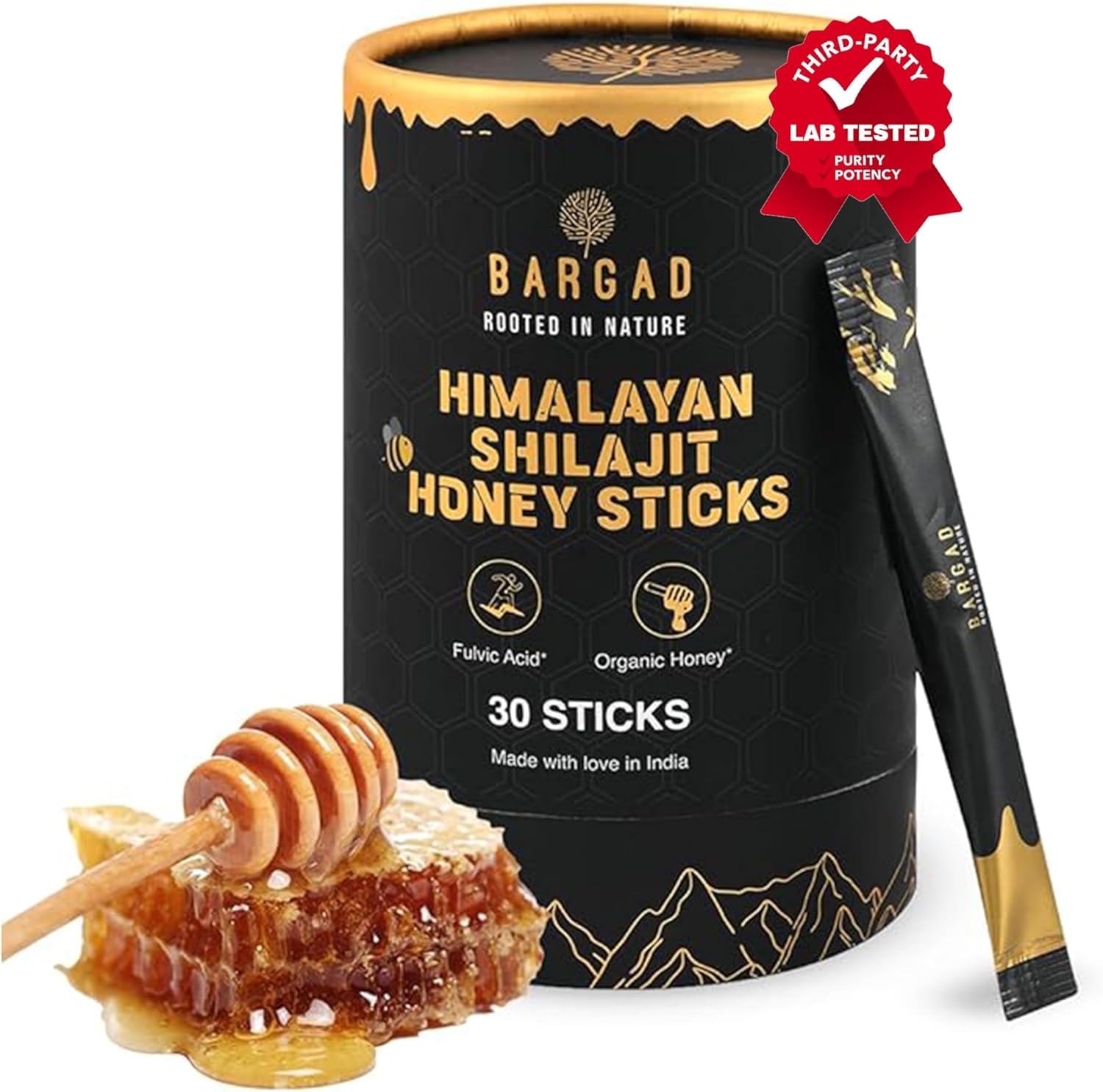 Himalayan Shilajit Honey Sticks with Saffron – 30 Count | 75%+ Fulvic Acid, 85+ Trace Minerals | Natural Energy & Immunity Booster | Easy Single-Use Packets