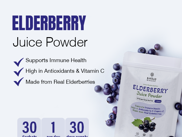 Bargad Elderberry Juice Powder – 30 Single-Serve Sachets