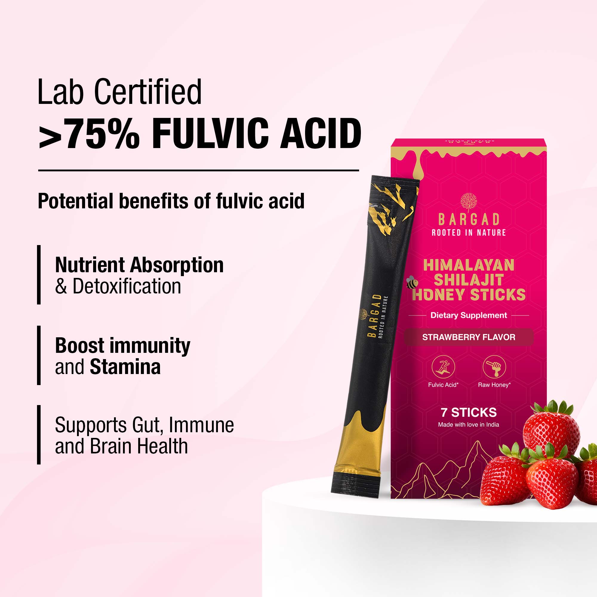 Shilajit Honeystick Strawberry 7 Stick