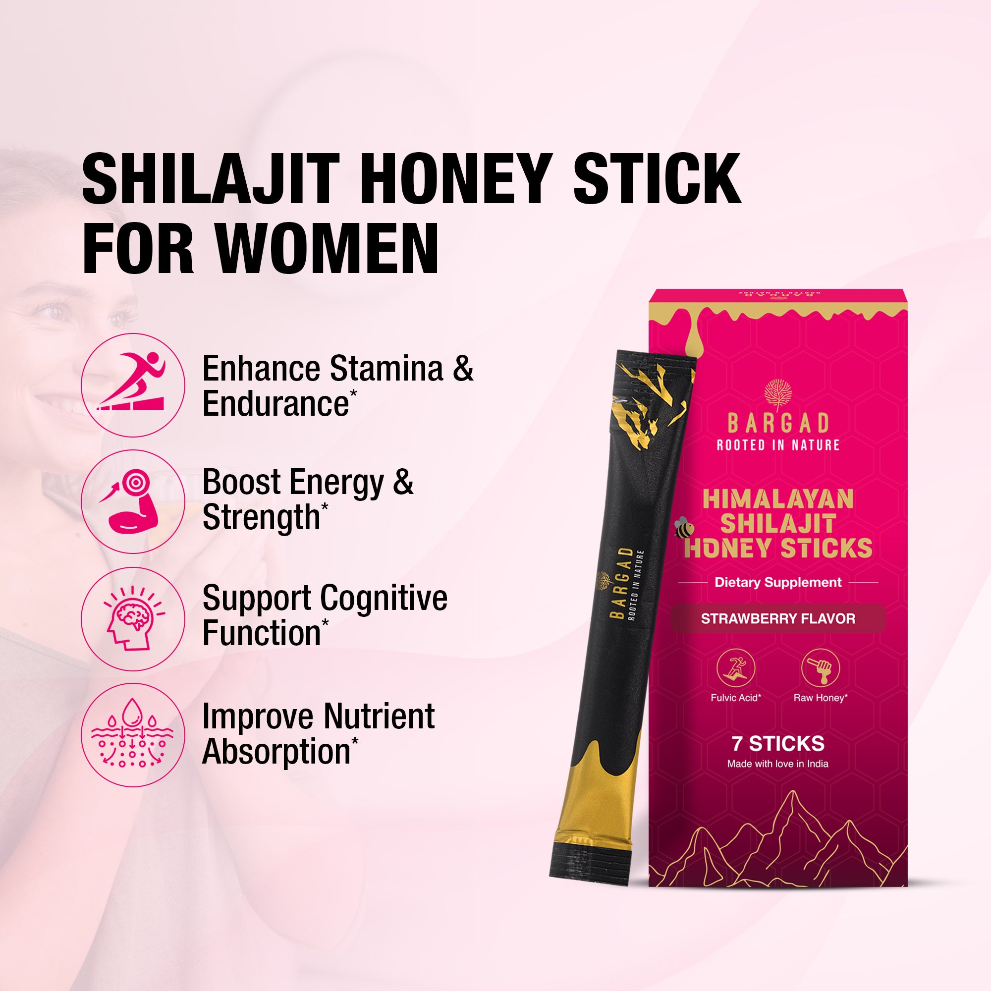 Shilajit Honeystick Strawberry 7 Stick