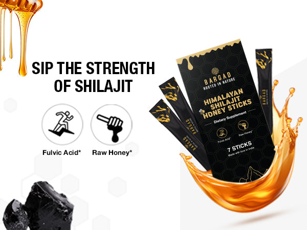 BARGAD Pure Himalayan Shilajit Sticks with Organic Honey & Saffron (7 Count)