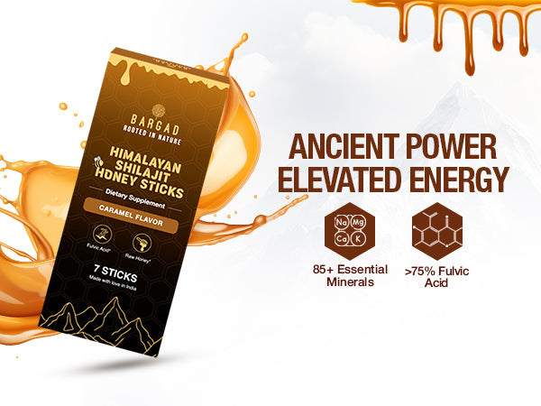 Pure Himalayan Shilajit Sticks with Organic Honey & Caramel (7 Count)