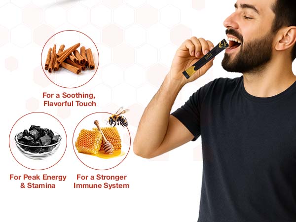 Pure Himalayan Shilajit Sticks with Organic Honey & Cinnamon (7 Count)