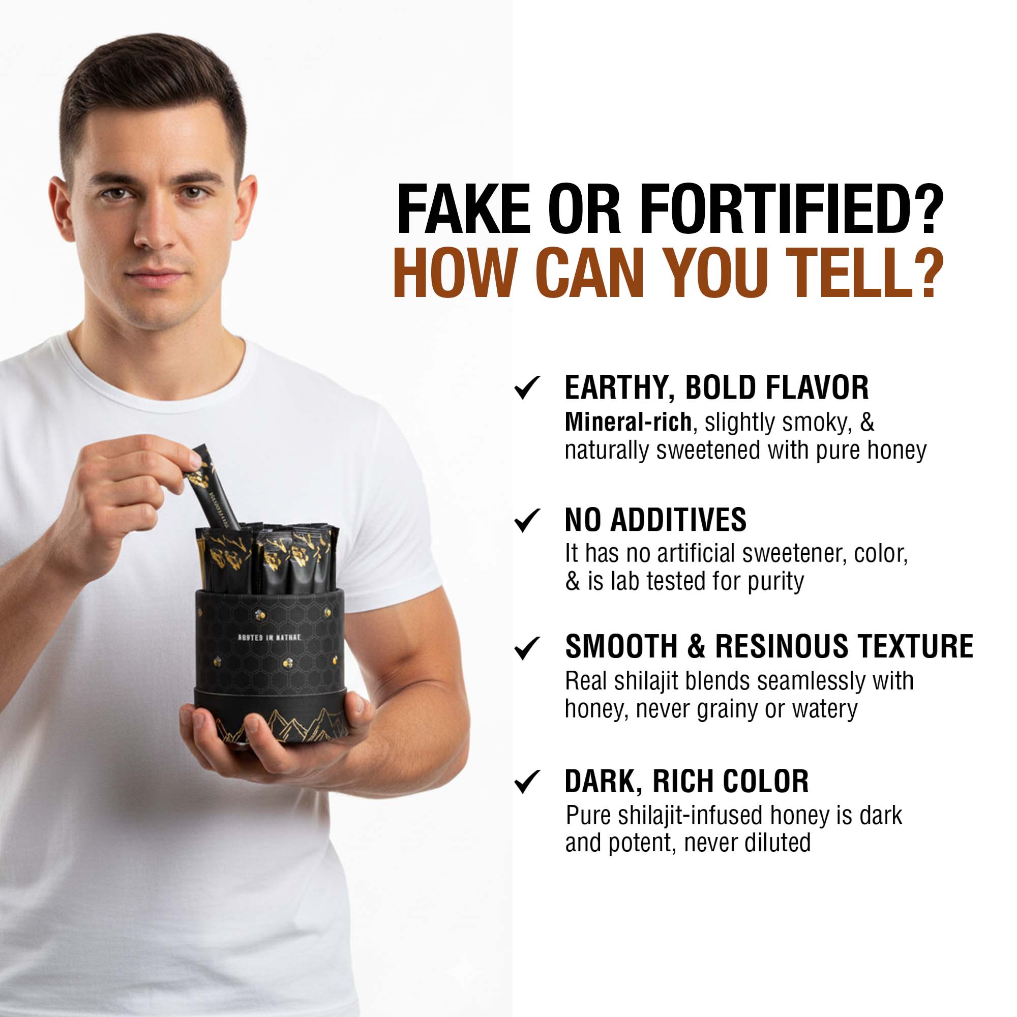 Pure Himalayan Shilajit Sticks with Organic Honey & Cinnamon (30 Count)