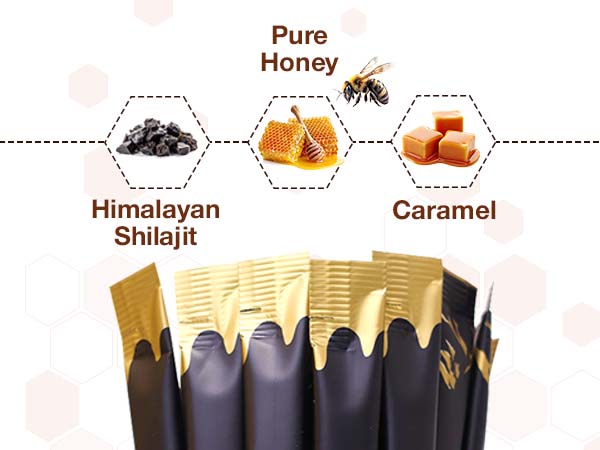 Pure Himalayan Shilajit Sticks with Organic Honey & Caramel (7 Count)