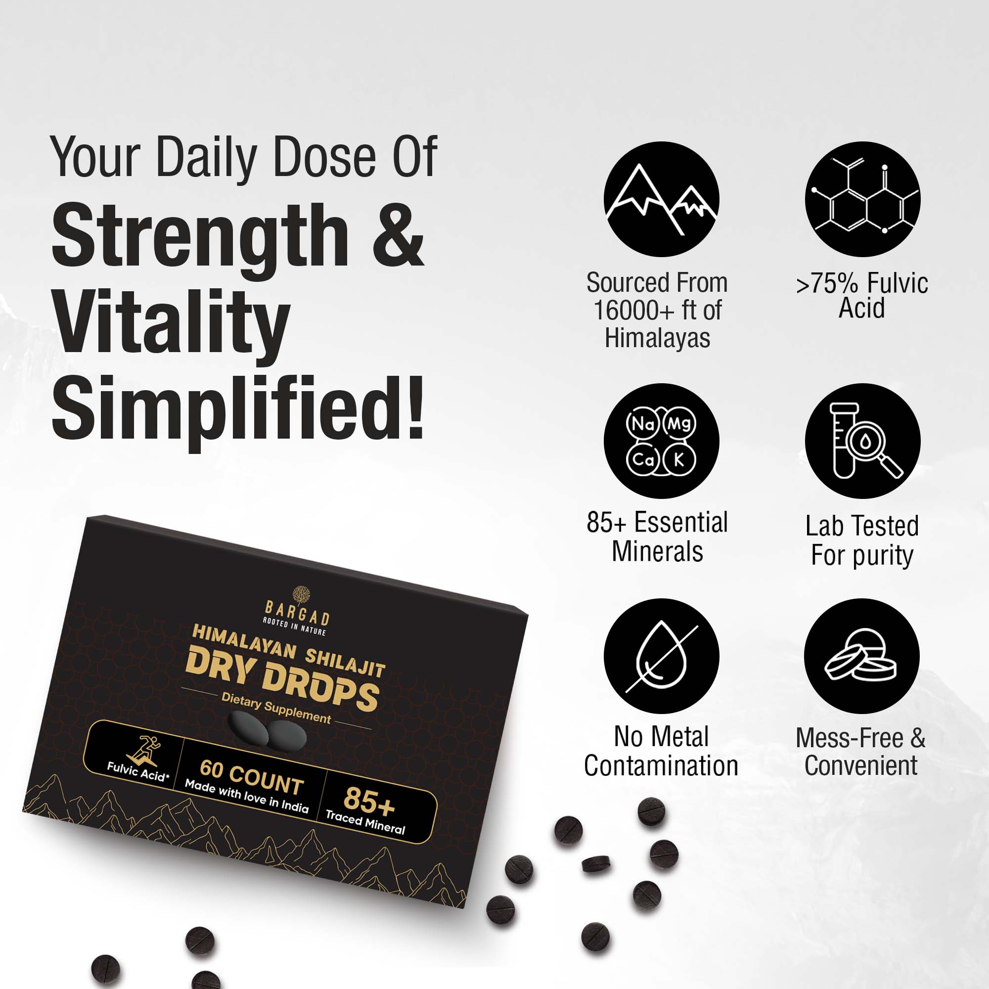 Pure Himalayan Shilajit Dry Drops 400MG