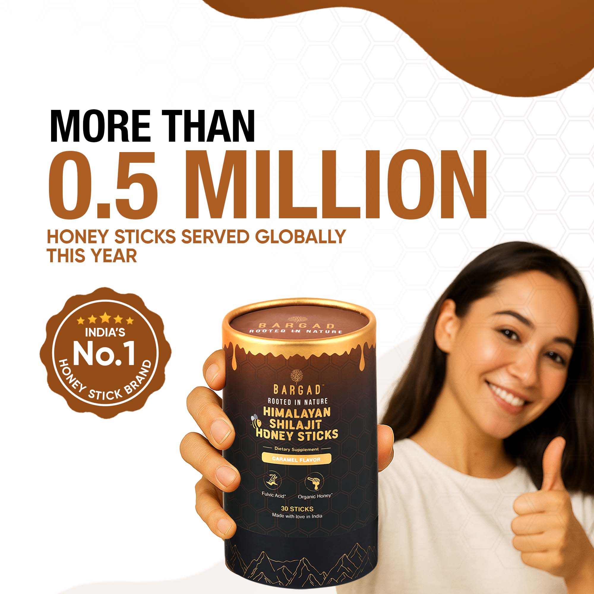 Pure Himalayan Shilajit Sticks with Organic Honey & Caramel (30 Count)