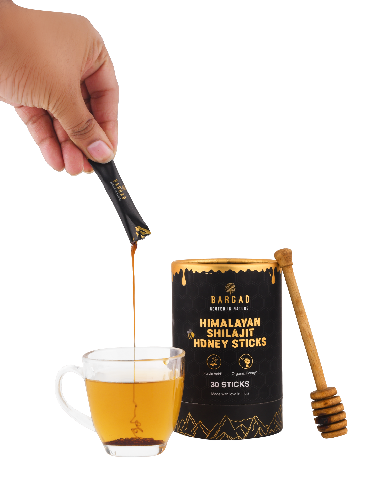 GOLD+ Shilajit Honey Sticks | Pure Himalayan Resin, Honey & Saffron | Energy, Strength & Cognitive Support