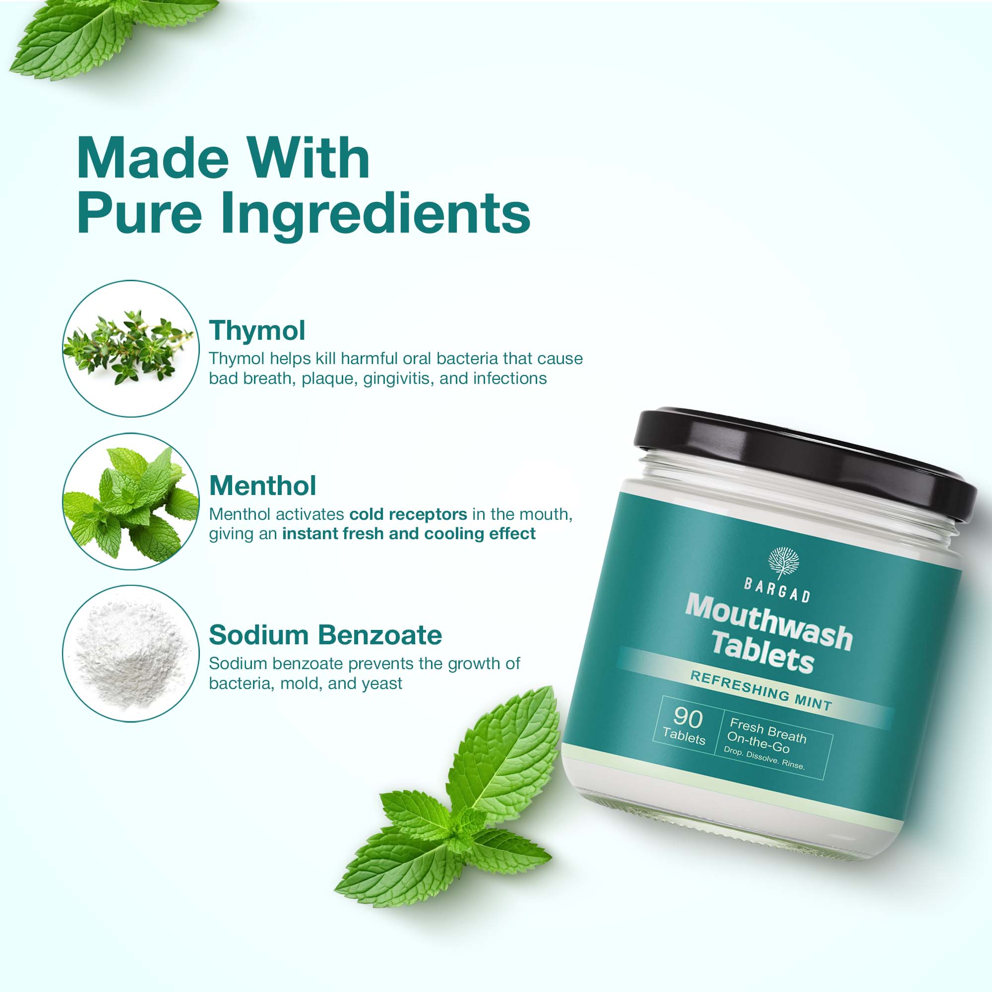 Bargad Mint Mouthwash Tablets 90 Tablets